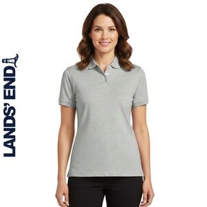 NEW Land’s End Women's Premium Supima Cotton 3 Button Polo Shirt, Size M